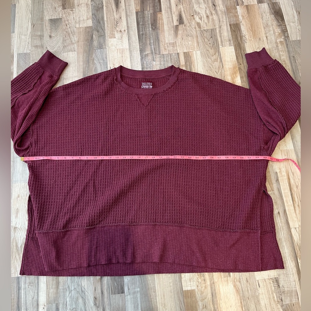 AE Big Hig Waffle Crew Neck Sweatshirt - Picture 5 of 7